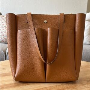 PRUNE Elegant Brown Leather Tote Bag